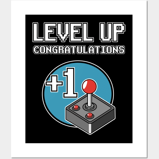 Level Up +1 Year Year Birthday Birthday Gaming Wall Art by Kuehni